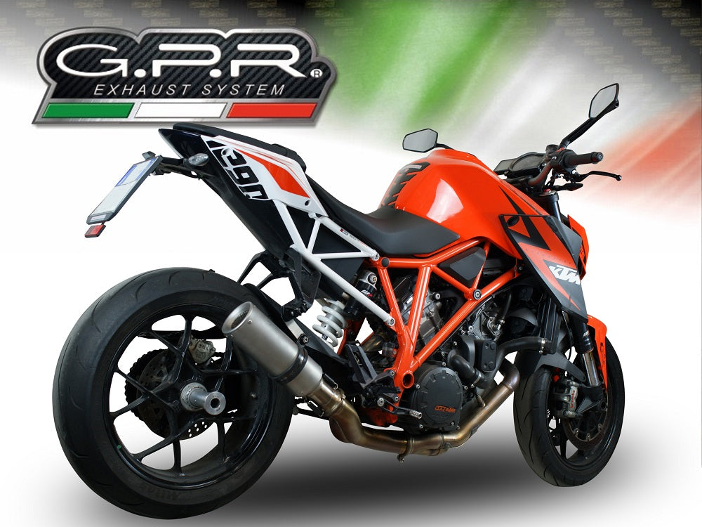 GPR Exhaust System Ktm Superduke 1290 R 2014-2016, M3 Titanium Natural, Slip-on Exhaust Including Removable DB Killer and Link Pipe