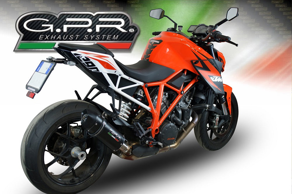 GPR Exhaust System Ktm Superduke 1290 R 2017-2019, Furore Evo4 Nero, Slip-on Exhaust Including Removable DB Killer and Link Pipe