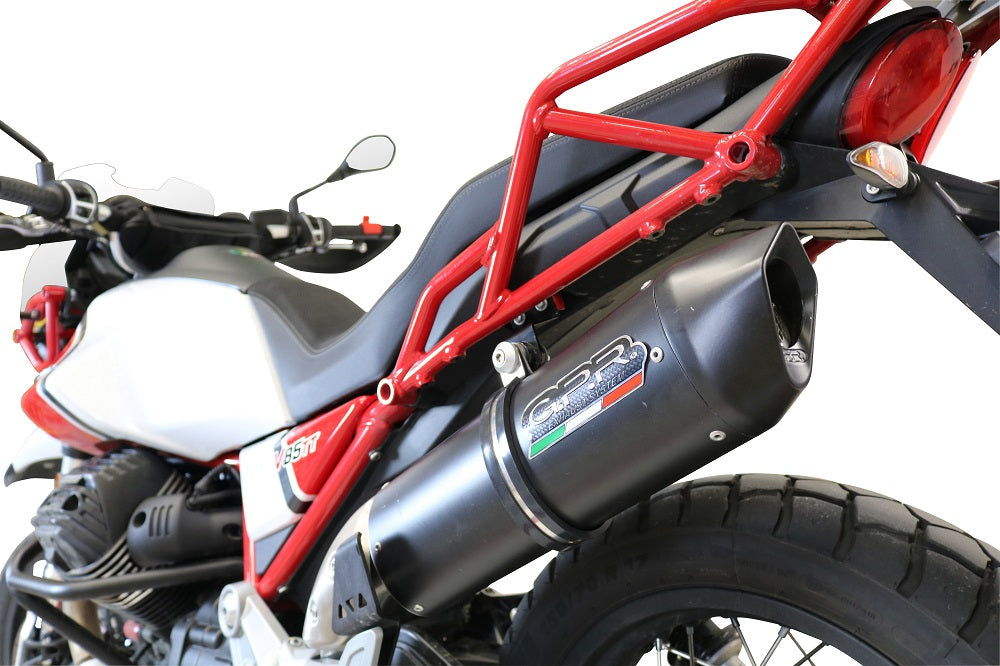 GPR Exhaust System Moto Guzzi V85TT 2019-2020, Furore Nero, Slip-on Exhaust Including Link Pipe