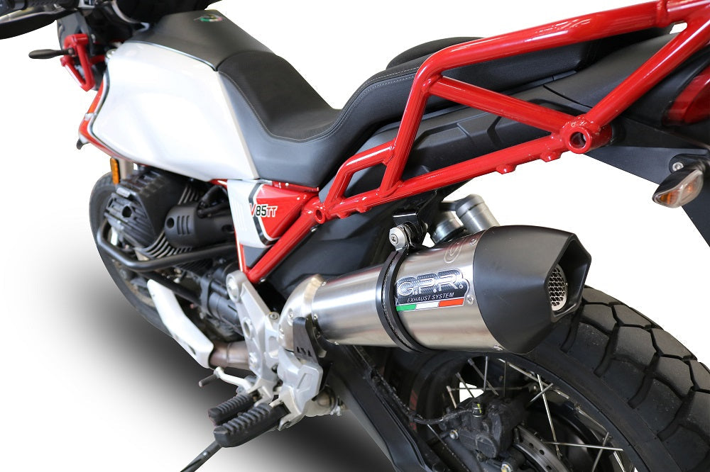 GPR Exhaust System Moto Guzzi V85TT 2019-2020, Gpe Ann. titanium, Slip-on Exhaust Including Link Pipe