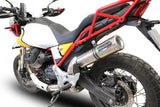 GPR Exhaust System Moto Guzzi V85TT 2019-2020, M3 Titanium Natural, Slip-on Exhaust Including Removable DB Killer and Link Pipe