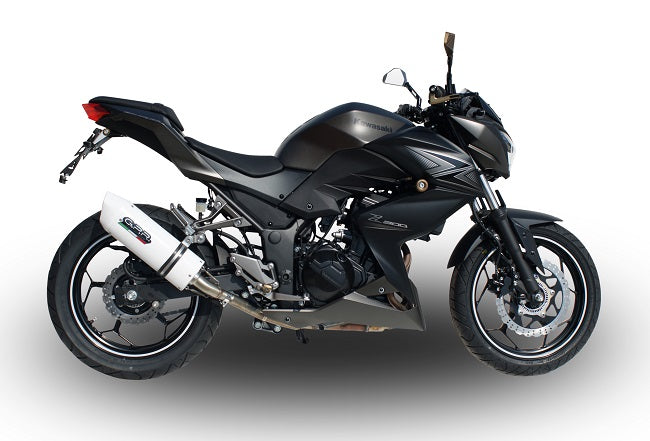 GPR Exhaust System Kawasaki Z300 2014-2017, Albus Ceramic, Slip-on Exhaust Including Removable DB Killer and Link Pipe