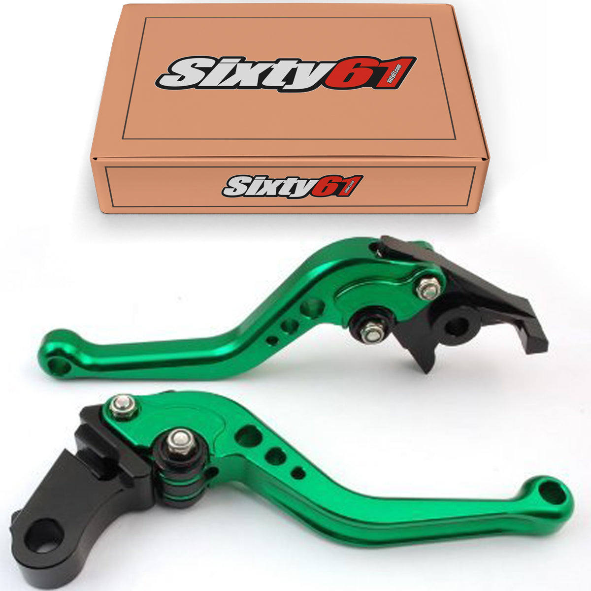 Suzuki Brake & Clutch Levers, Green Shorty Adjustable