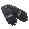 Mens Motorcycle Black Leather Gloves with Magnetic Closure from Sixty61