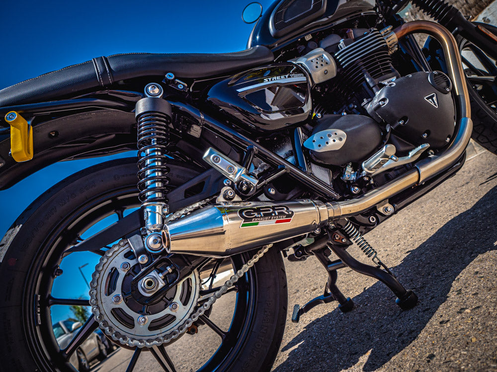 GPR Exhaust System Triumph Street Twin 900 2020-2021, Vintacone, Dual slip-on Including Removable DB Killers and Link Pipes