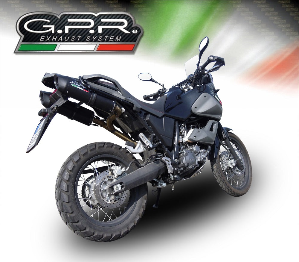 GPR Exhaust System Yamaha Xt 660 Z Teneré 2008-2016, Furore Nero, Dual slip-on Including Removable DB Killers and Link Pipes