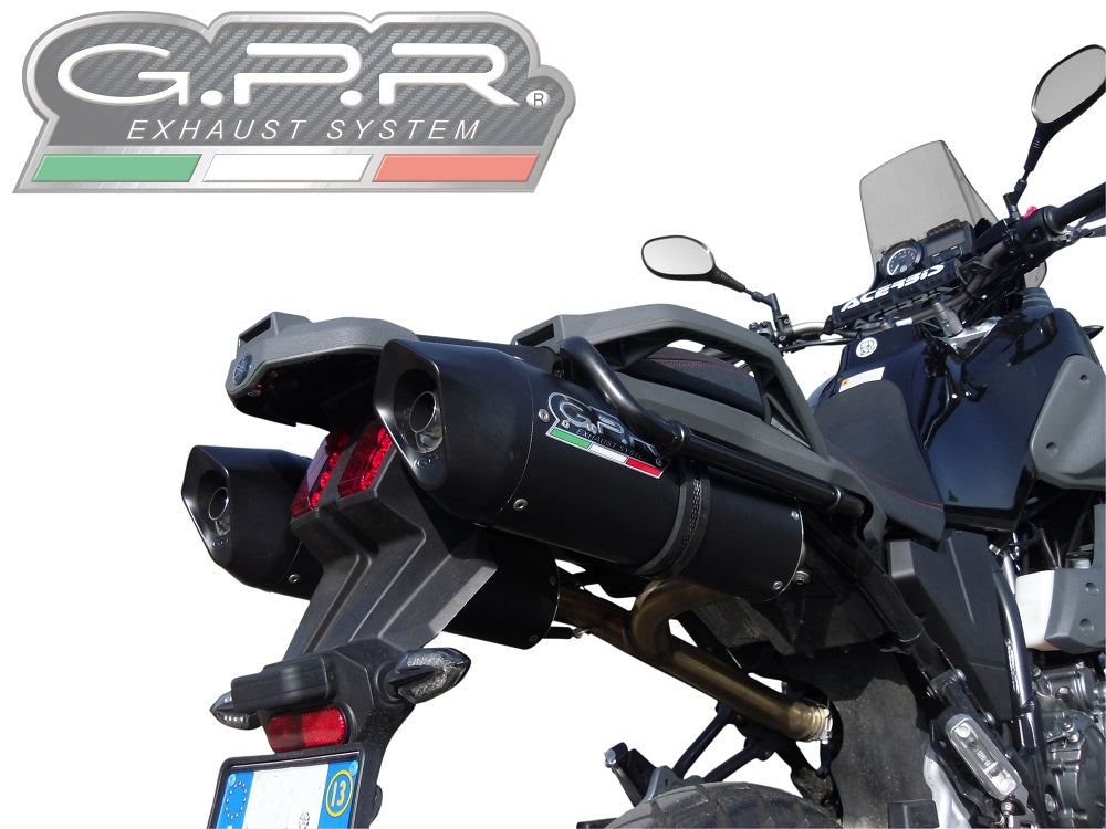 GPR Exhaust System Yamaha Xt 660 Z Teneré 2008-2016, Furore Nero, Dual slip-on Including Removable DB Killers and Link Pipes