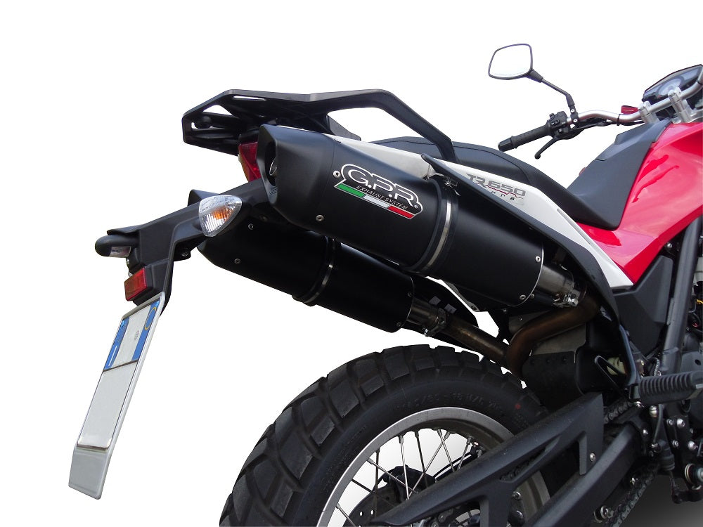 GPR Exhaust System Husqvarna TERRA - STRADA TR 650 2013-2015, Furore Nero, Dual slip-on Including Removable DB Killers and Link Pipes