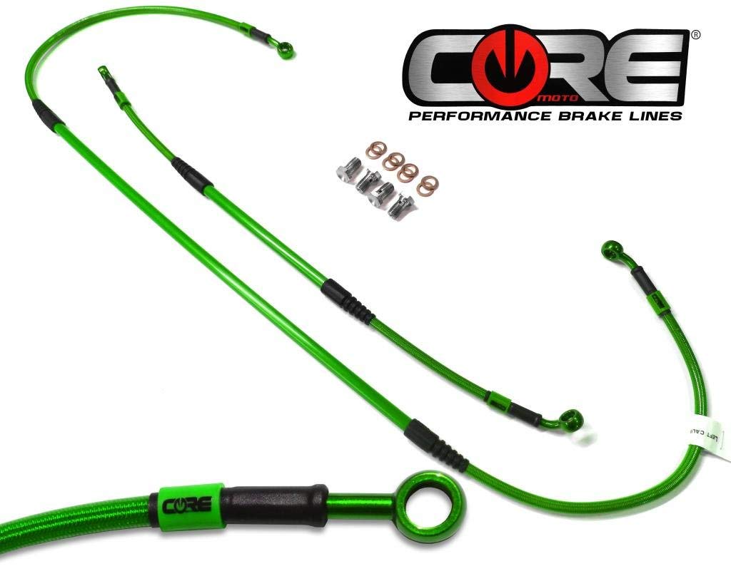 Husqvarna FE250 2014-2016 Front and Rear Brake Lines Green Steel Braided