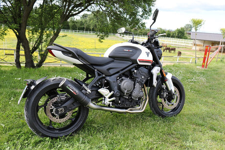 GPR Exhaust System Triumph Trident 660 2021-2023, M3 Black Titanium, Full System Exhaust, Including Removable DB Killer