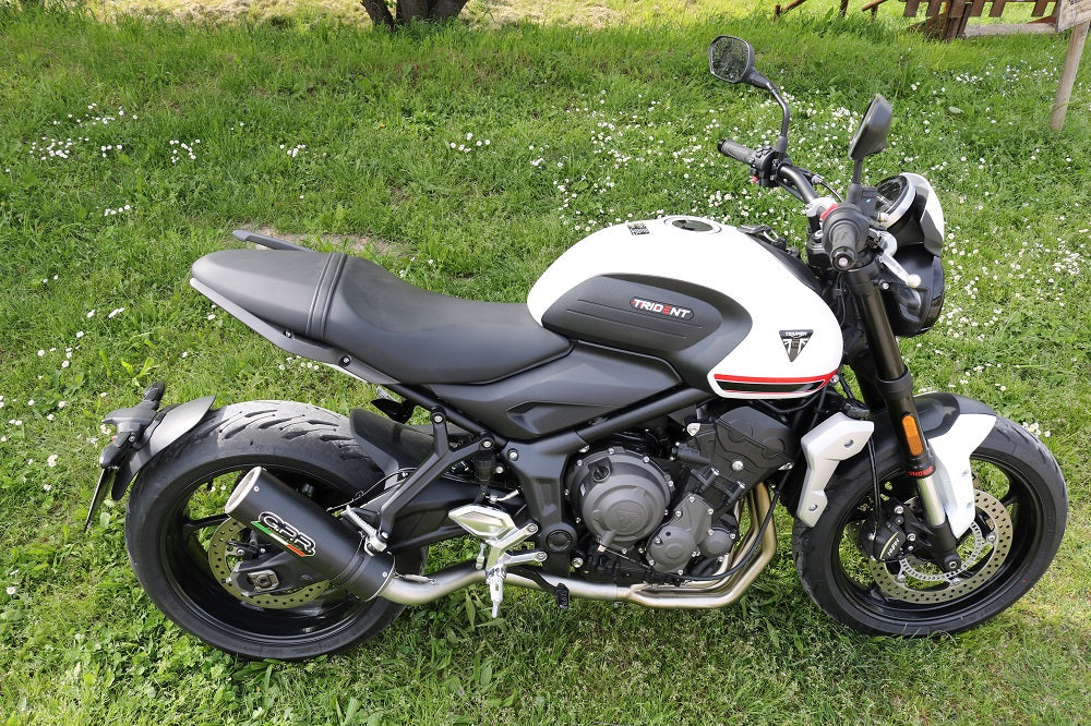 GPR Exhaust System Triumph Trident 660 2021-2023, M3 Black Titanium, Full System Exhaust, Including Removable DB Killer