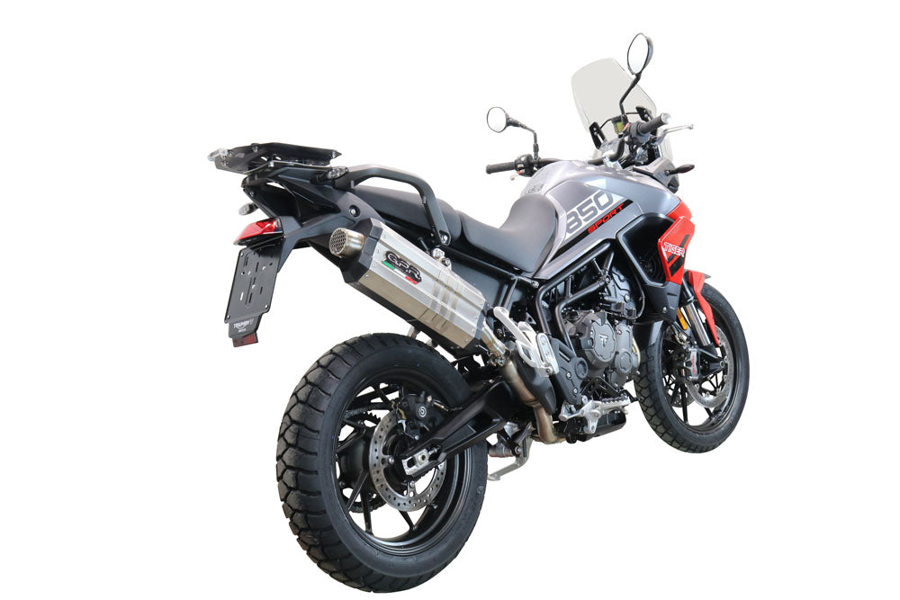 GPR Exhaust System Triumph Tiger 900 2020-2023, DUNE Titanium, Slip-on Exhaust Including Removable DB Killer and Link Pipe