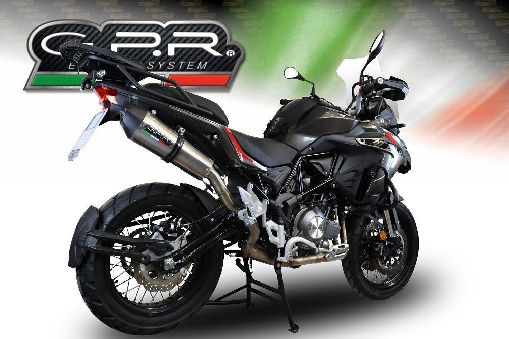 GPR Exhaust for Benelli Trk 502 X 2021-2023, GP Evo4 Titanium, Slip-on Exhaust Including Removable DB Killer and Link Pipe