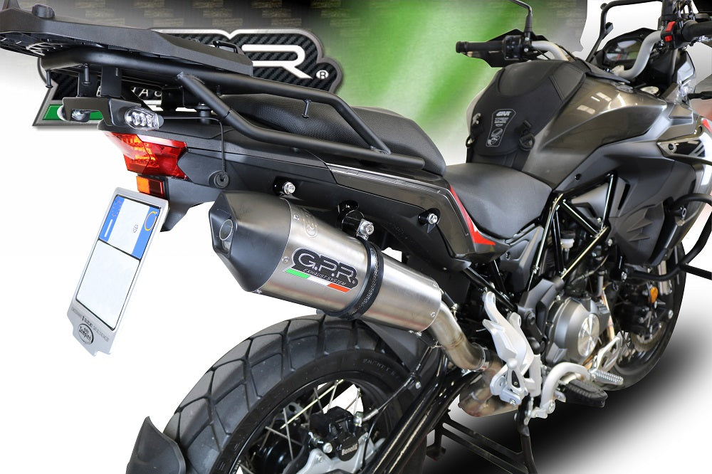 GPR Exhaust for Benelli Trk 502 X 2017-2020, GP Evo4 Titanium, Slip-on Exhaust Including Removable DB Killer and Link Pipe