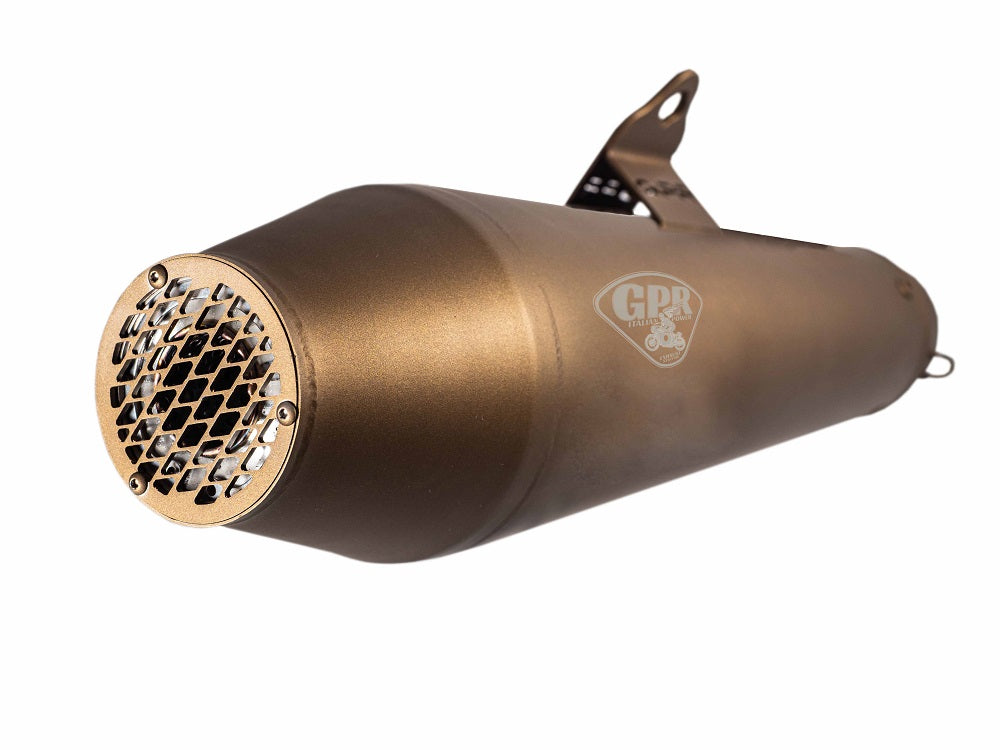 GPR Exhaust System Triumph Bonneville T120 2016-2019, Ultracone Bronze Cafè Racer, Universal silencer, Including Removable DB Killer, without Link Pipe