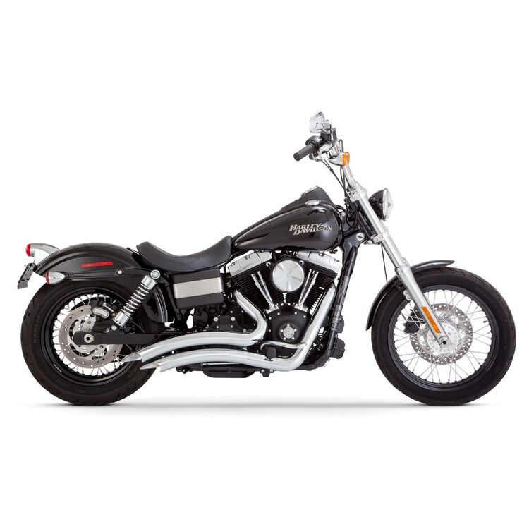 Vance and Hines Exhaust for Harley Davidson Dyna 2006-2009, 2-into-2 Big Radius Chrome 26081