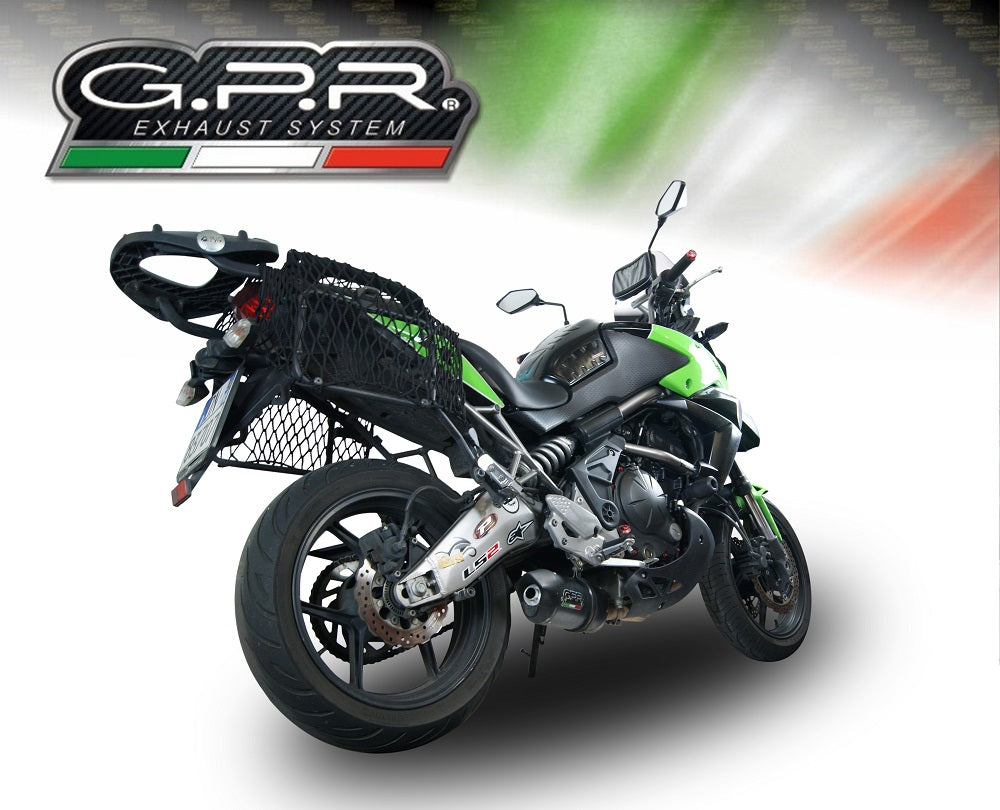 GPR Exhaust System Kawasaki Versys 650 2006-2014, Furore Nero, Slip-on Exhaust Including Removable DB Killer and Link Pipe