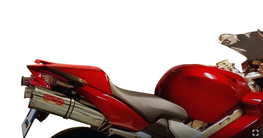 GPR Exhaust System Honda VFR800 V-Tec 2002-2013, Trioval, Dual slip-on Including Removable DB Killers and Link Pipes