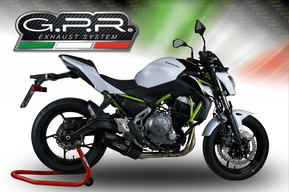 GPR Exhaust System Kawasaki Z650 ER 650 H 2021-2023, Furore Evo4 Nero, Full System Exhaust, Including Removable DB Killer