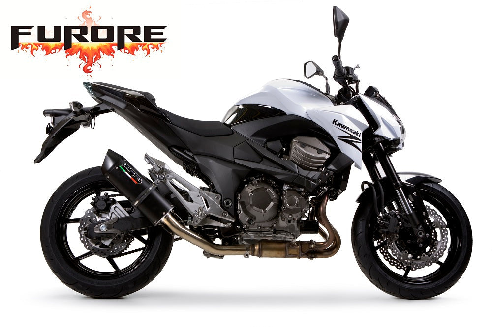 GPR Exhaust System Kawasaki Z800E 2013-2016, Furore Poppy, Slip-on Exhaust Including Removable DB Killer and Link Pipe