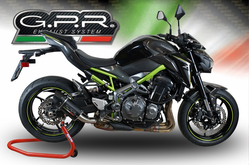 GPR Exhaust System Kawasaki Z900 - ZR900B Full Power 2017-2019, Furore Evo4 Nero, Slip-on Exhaust Including Removable DB Killer and Link Pipe