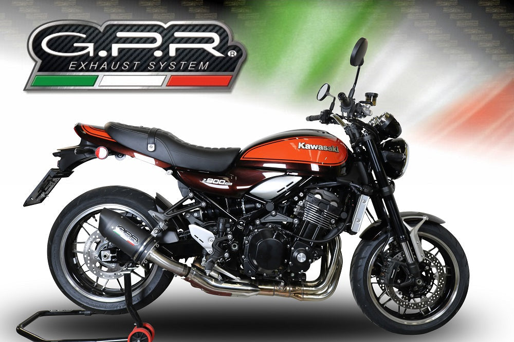 GPR Exhaust System Kawasaki Z900RS ZR900C 2021-2023, Furore Evo4 Nero, Slip-on Exhaust Including Removable DB Killer and Link Pipe