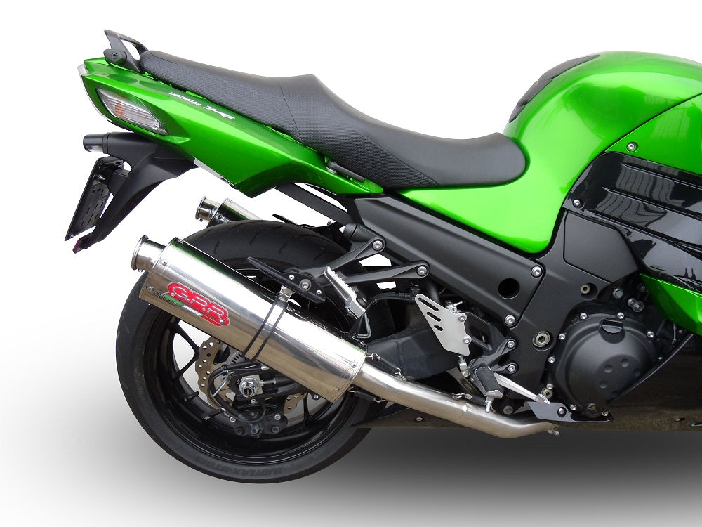 GPR Exhaust System Kawasaki ZZR1400 2012-2016, Trioval, Dual slip-on Including Removable DB Killers and Link Pipes