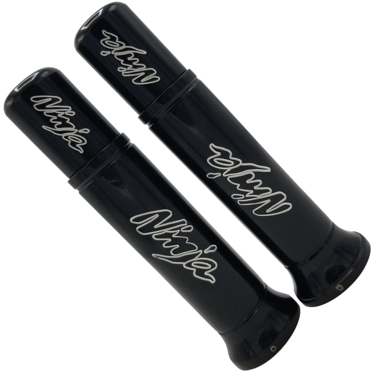 Kawasaki Ninja Black Aluminum Engraved Grips with Engraved Bar Ends