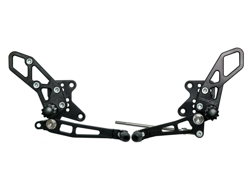 Vortex Rearsets Black Kawasaki EX 250 R 2008-13 EX300 Ninja 2013-17 RS424K